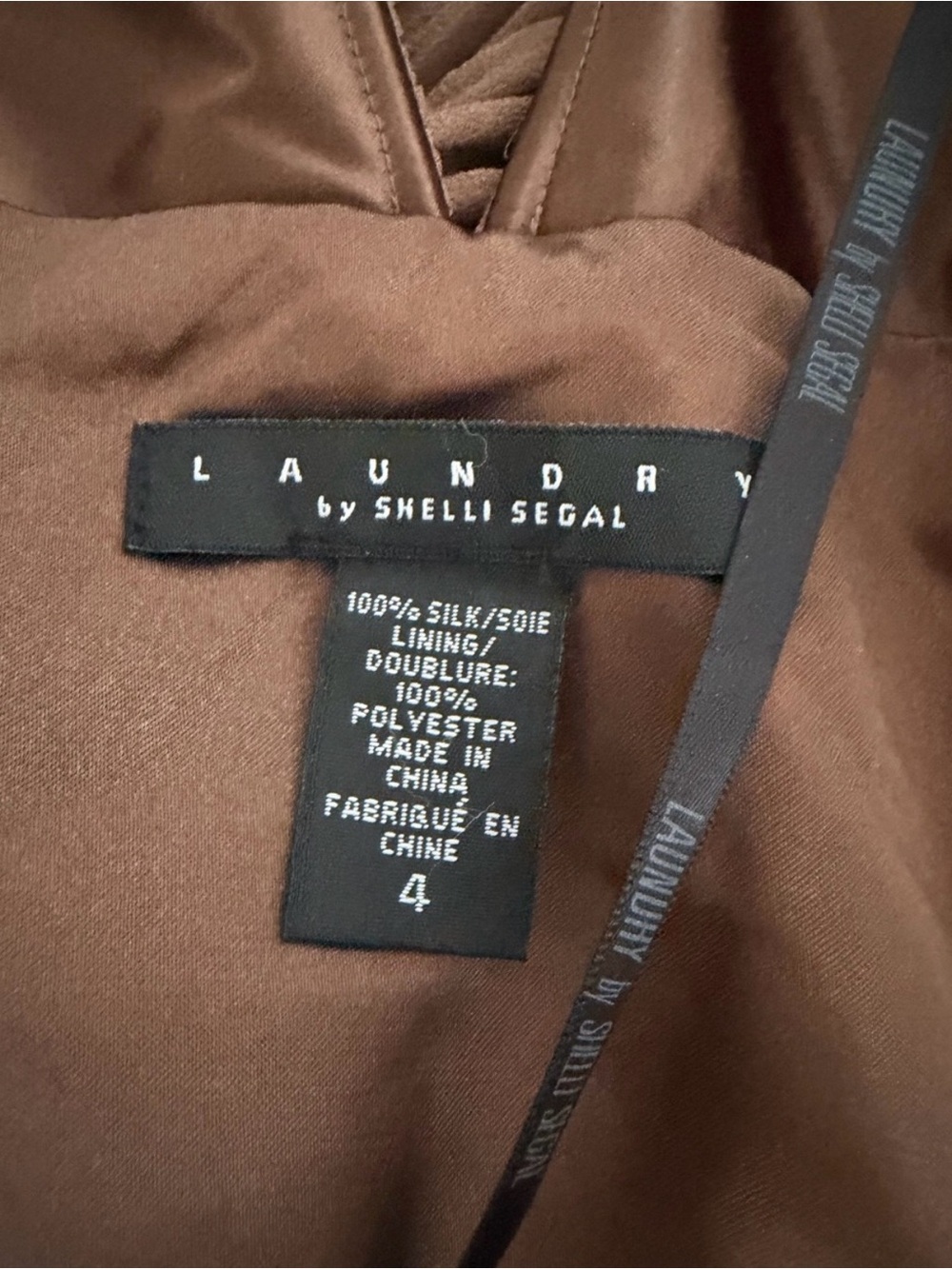 Laundry by Shelli Segal 100% Silk Beaded Chiffon Dress Brown Size 4 - Picture 6 of 11